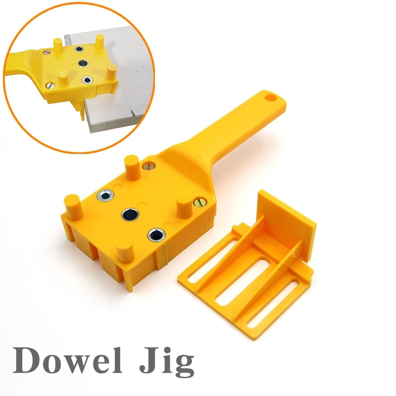 Woodworking Dowel Jig fits 6 8 10mm Drill Bits Wood Drilling Doweling Hole Saw Tools Handheld Drill Guide with Metal Sleeve