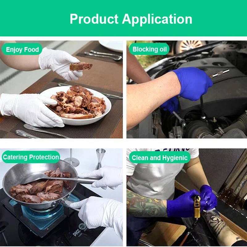 

100pc/lot Glove Nitrile Disposable Ruber Waterproof Anti-static Non-slip Food glove Acid and Alkali Resistance household Beauty