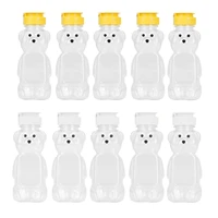 5 kids water bottles squeezable cute cartoon bear milk tea juice bottle portable non spill clear plastic drinking cup containers