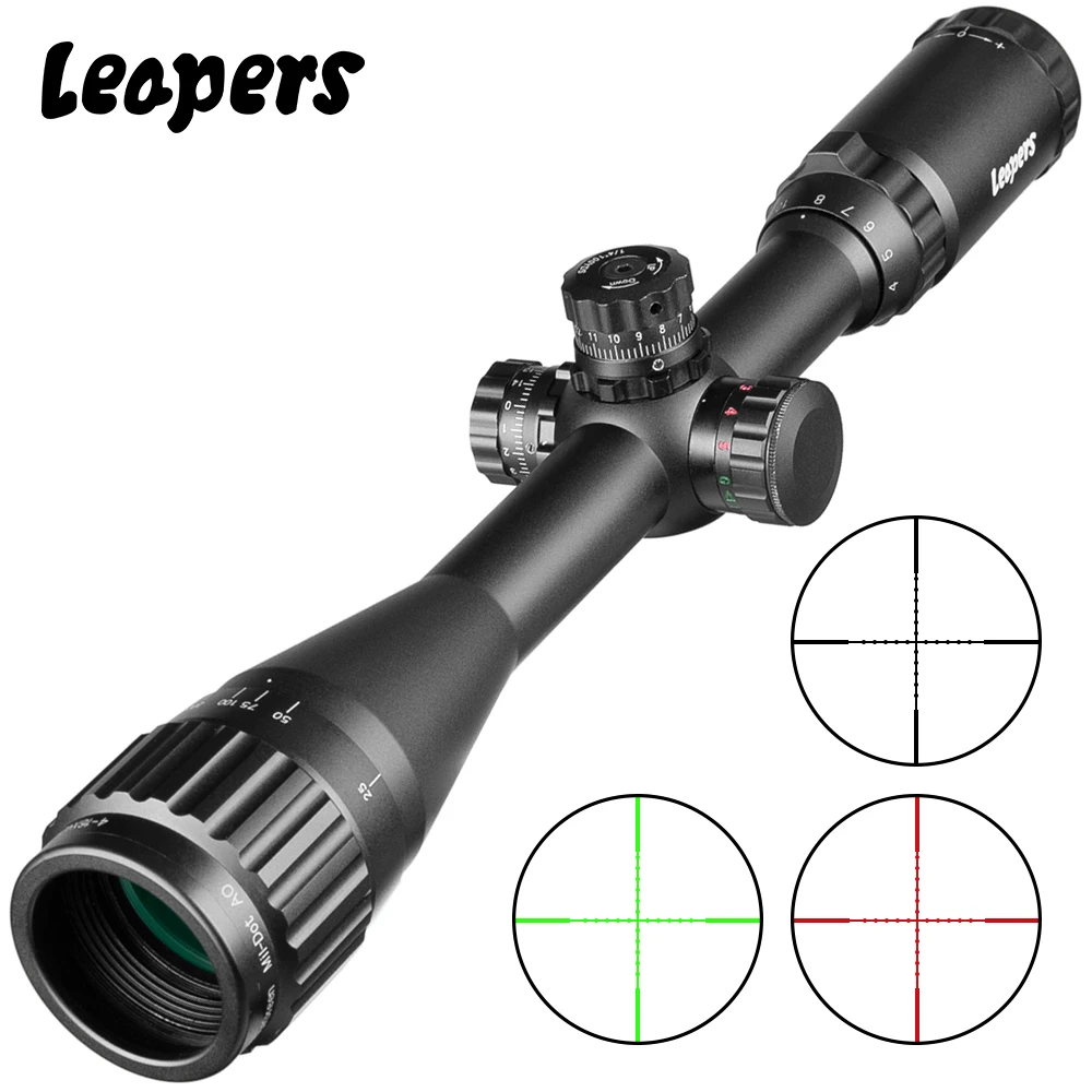 Тактический Оптический прицел LEAPER 4 16X40 с красной зеленой и синей точкой для