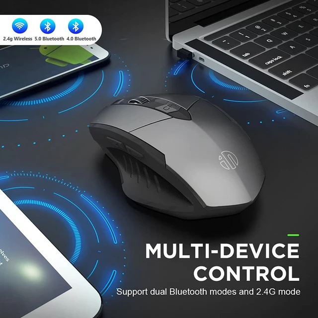 Wireless Mouse Rechargeable 2.4GHz USB Office Mute Bluetooth Mouse 6 High Effecient Buttons For PC Laptop Tablet Mobile Phone 6