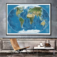 2011 edition the world satellite map simple world decor map for living room and bedroom wall decor canvas painting