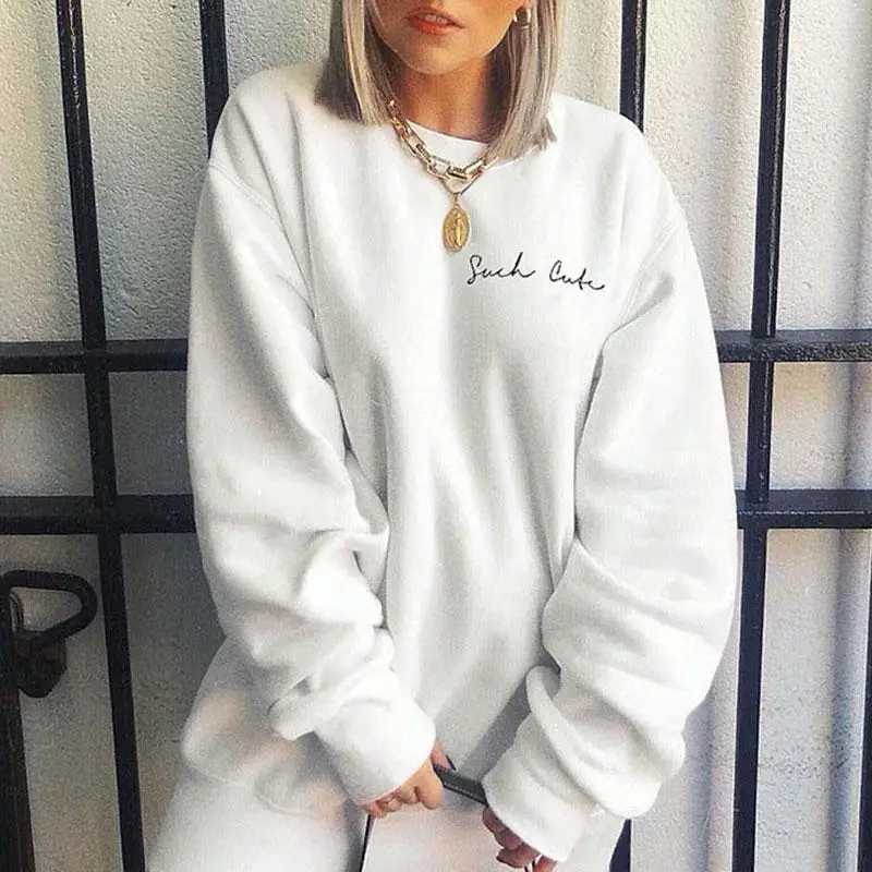 Aartiee однотонный белый пуловер с круглым вырезом Осень зима 2019 теплые женские