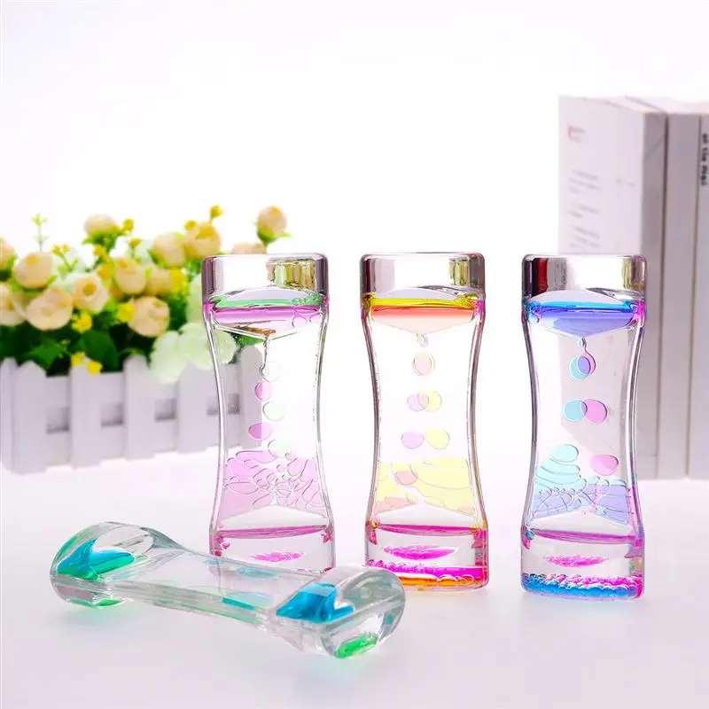 4 шт. двойной Цвета часы масла жидкости движения пузырь таймер с милое тонкой