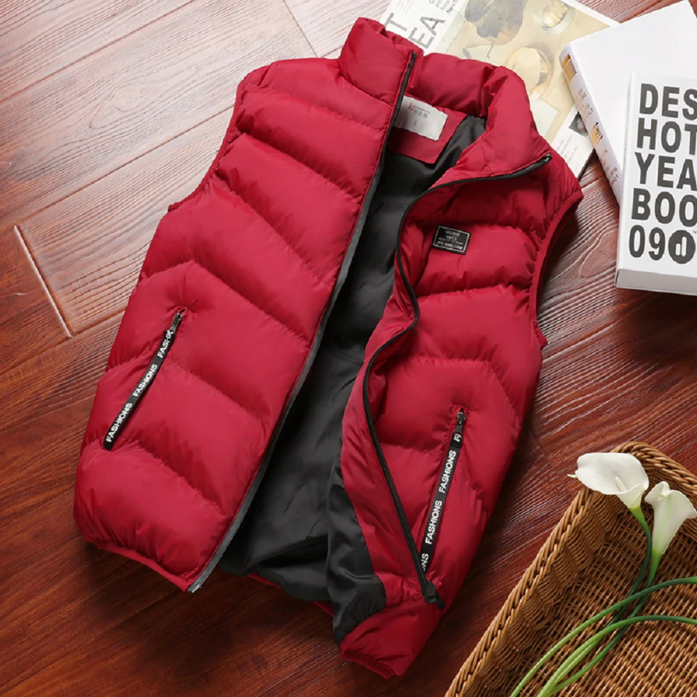 

Fashion Mens Jacket Sleeveless Vest Spring Thermal Soft Vests Casual Coats Male Cotton Men's Vest Men Thicken Waistcoat 8XL