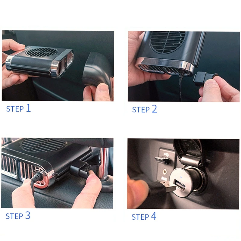

Universal car cooler wireless charging usb Car radiator interior cooling fan-black fan 3 car rear seat automatic cooling