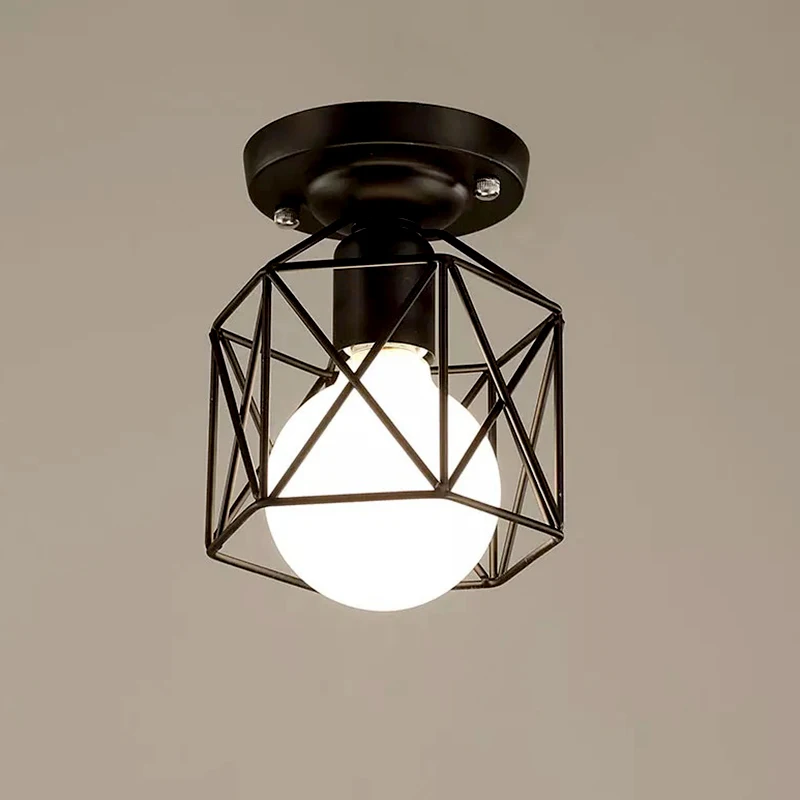 

American wrought iron Retro LED ceiling lamp indoor aisle stairs balcony lustre home decoration salon luminaria ceiling light
