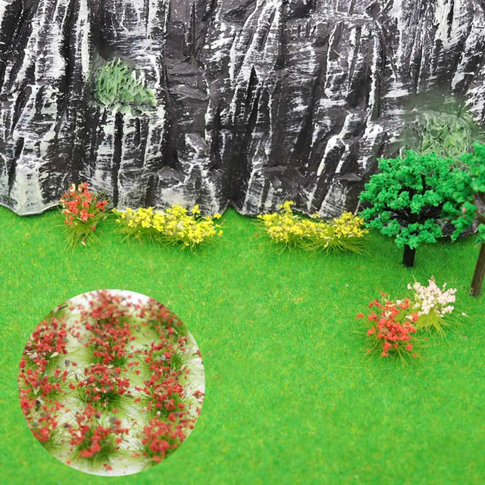 Мини Diy модель цветок кластер трава Tuft Дикая роза цветок для Diorama строительство дорога пейзаж компоновка материал