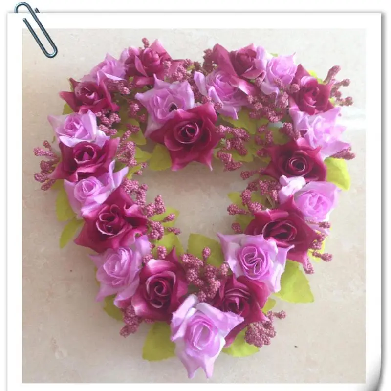 Искусственные цветы в форме розы сердца с цветочной гирляндой для украшения