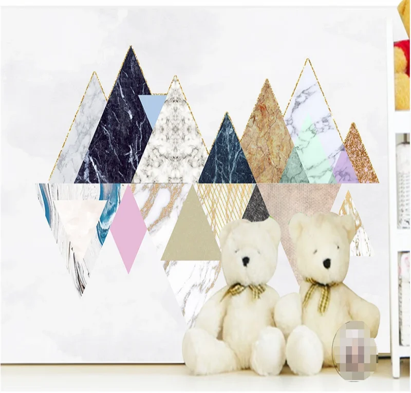 Настенные 3D обои на заказ Скандинавская Минималистичная мраморная строчка