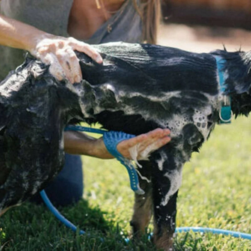 

Pet Dog Adjustable Bath Shower Nozzle Sprayer with Massage Brush Massager Shower Nozzle Scrubber Washing Brush Tools For Dogs