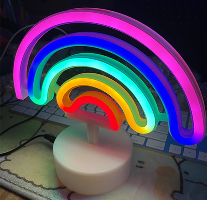 

Neon Sign USB LED Decoration Unicorn Flamingo Lamp Moon Rainbow For Home Kid Room Bedside Night Light Decor Light For Children.
