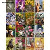 diamond painting cats and kittens full square round diamond embroidery animals pictures of rhinestones diamond mosaic home decor