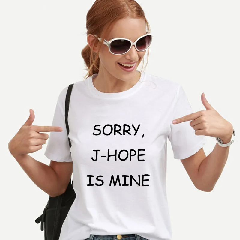 Женская футболка с рисунком J HOPE IS MINE забавные футболки женская летняя винтажная