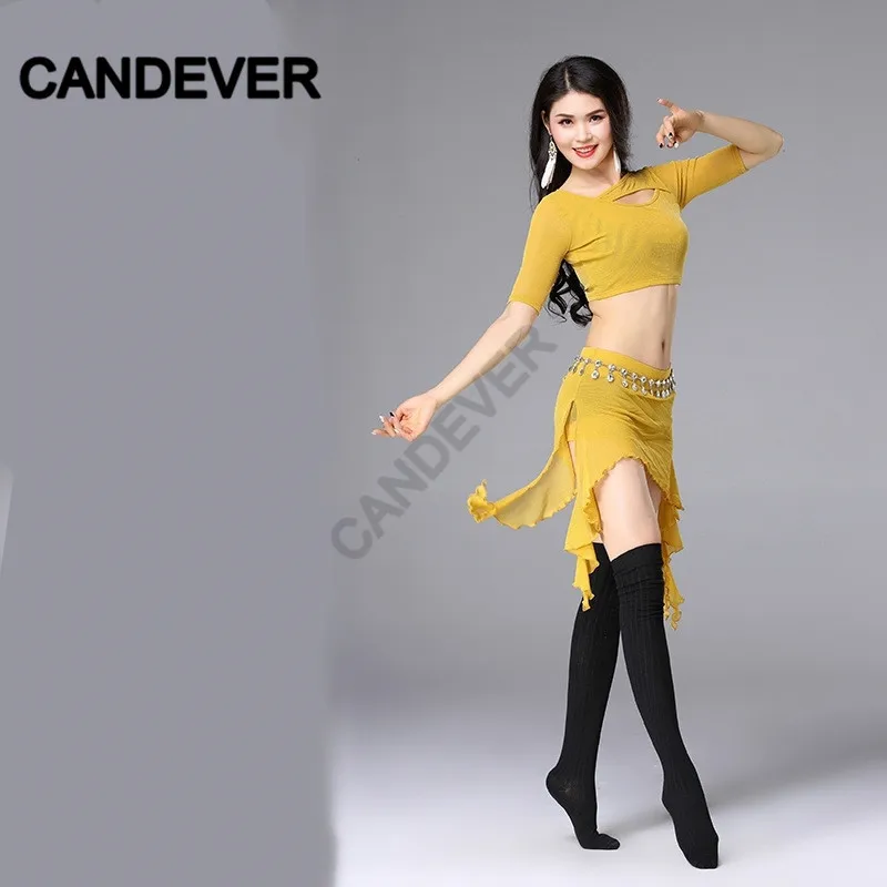 Женский костюм для танца живота комплект из топа и юбки профессиональный