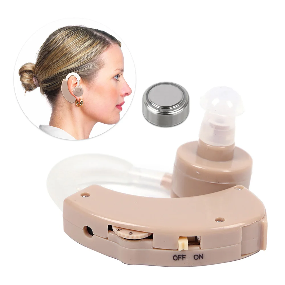 

Hanging Ear Hearing Aid Mini Earplugs Hearing Amplifier Powerful Amplified Speaker Wireless Audio Amplifier Including Battery