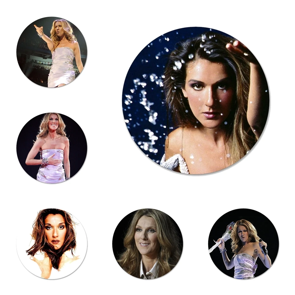 Celine Dion Icons Pins Badge Decoration Brooches Metal Badges For Clothes Backpack Decoration 58mm