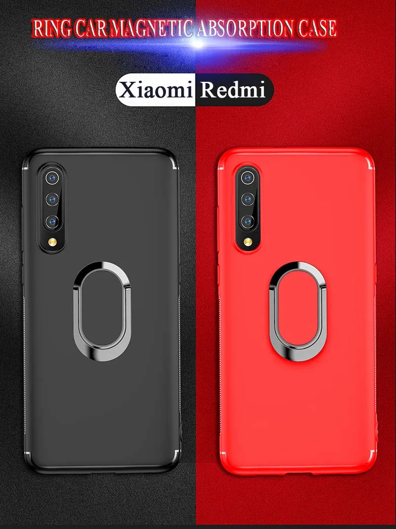 Силиконовый чехол Tsimak для Xiaomi mi 9 SE mi 8 mi 6 Red mi Note 7 Pro GO Cover 360 Автомобильный держатель с кольцом на палец противоударный чехол для задней панели телефона