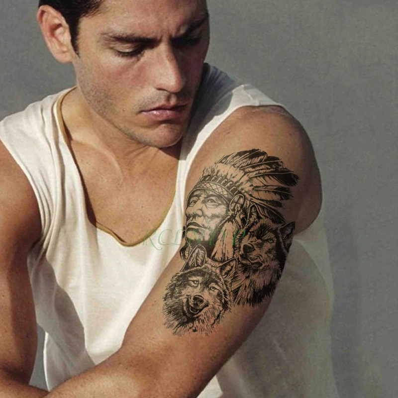Водонепроницаемая Временная тату наклейка таинственная индийская шерсть флэш
