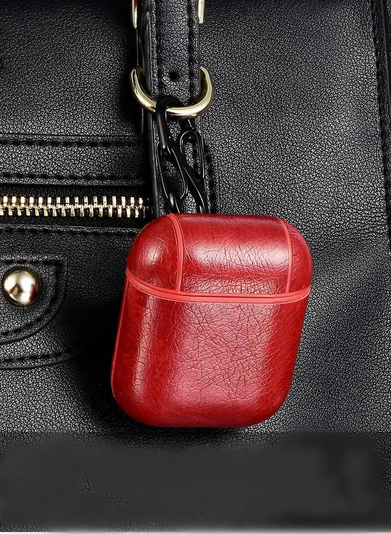Кожаный чехол-Крючок для наушников для Apple Airpods, винтажные наушники для Airpods, чехол, коричневый матовый защитный чехол для зарядки