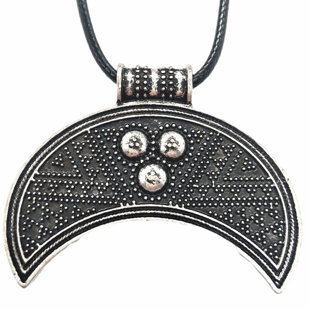 

Medieval Slavic Lunula Moon Pendant Viking Jewellery Necklace For Women Amulet Pagan Talisman