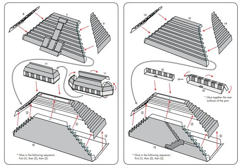 Мексиканская надпись храм 3D Строительная бумага модель всемирно известная