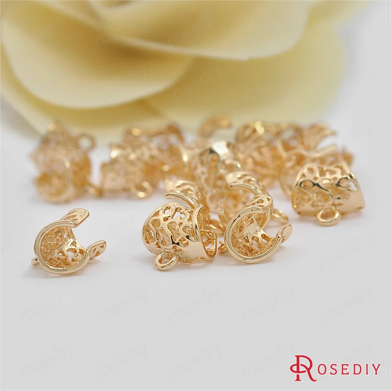 6 шт. латунные подвески для ожерелья 24 к цвета шампанского | Украшения и