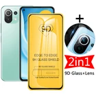2 в 1 9D Защитное стекло для экрана Xiaomi Mi 11 Lite 5G Xiomi Mi11 Xiaomi11 11 lite Mi11lite Защита объектива камеры закаленная пленка