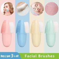 facial cleansing brush silicone double sided soft face skin care tools waterproof deep facial beauty massage blackhead removal