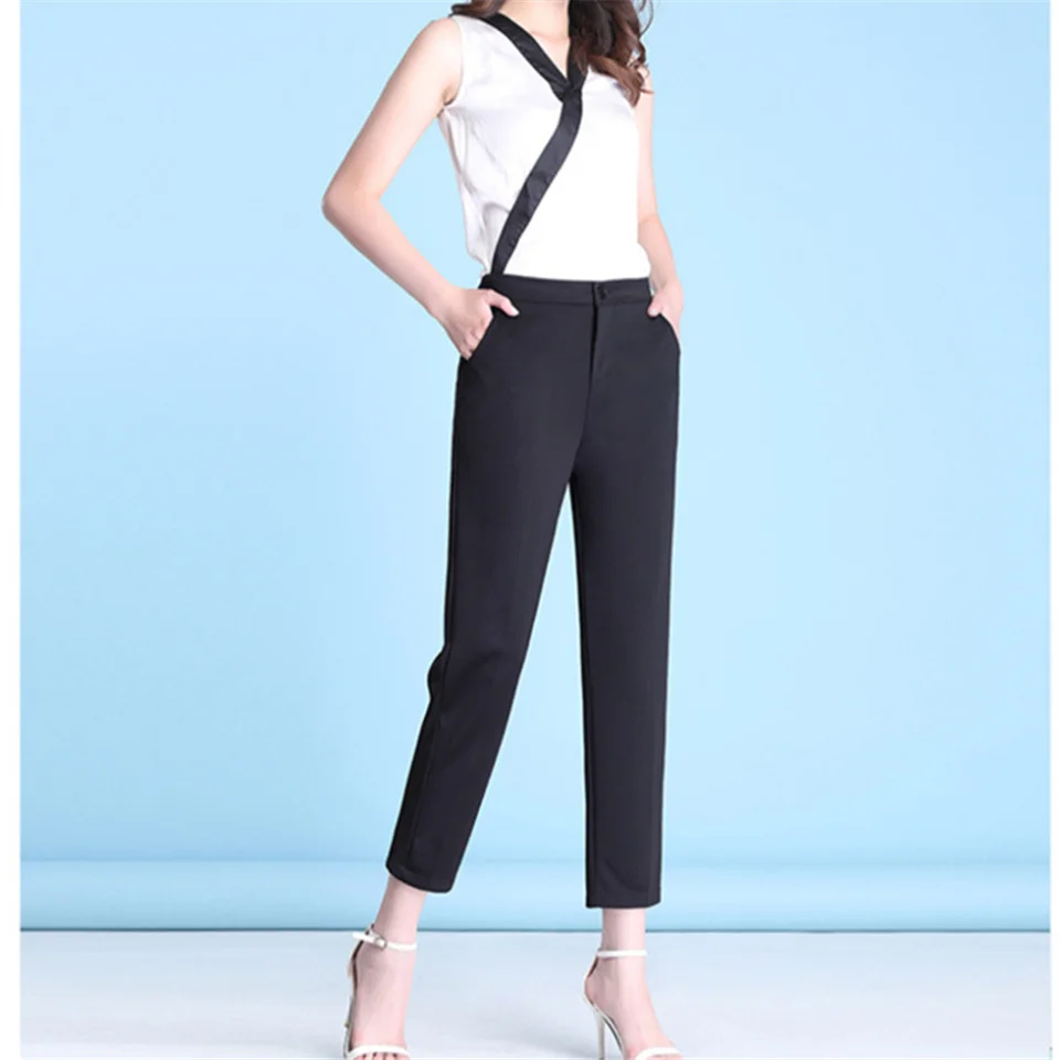 

New Spring Summer Straight Pants Women Casual Korean High Waist Pants Fashion All-match Ankle Suit Pants Trousers Femme