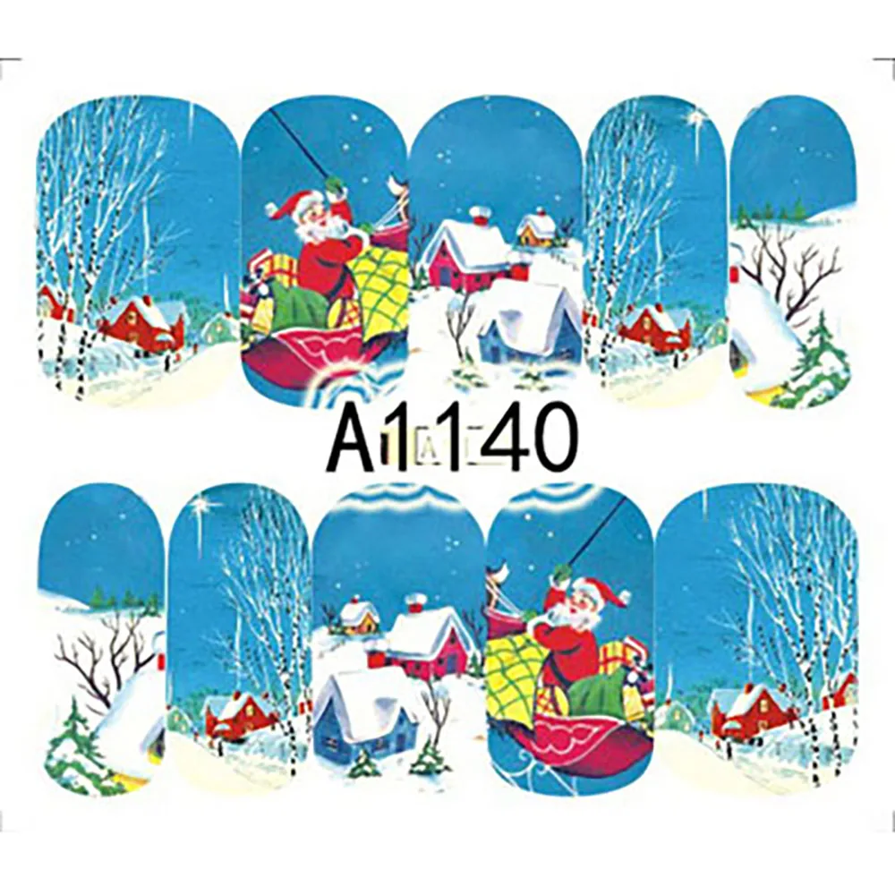

Nail Decoration Christmas Tree Santa Nail Applique Water Transfer Sticker Nail Art Sticker Water Decal Nail Stickers Snowman