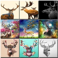 animals deer oil paintings by number canvas wall art kits hand painteds coloring drawing pictures by number home decor diy gift