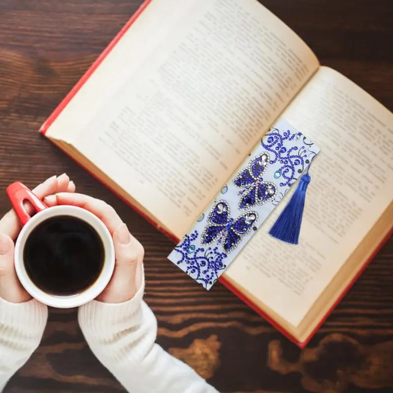 Сделай Сам бабочка алмазная живопись кожаная Закладка с кисточкой Вышивка