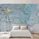 Пользовательские фотообои s 3D стерео синяя текстура мраморные обои фрески гостиная телевизор диван спальня кабинет Декор Papel De Parede