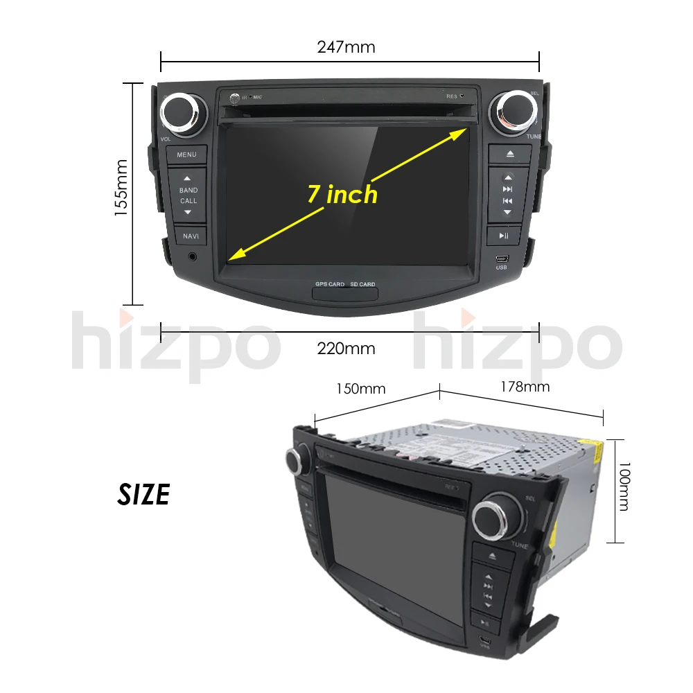 2 din автомагнитола gps Android 9 0 автомобильный DVD мультимедиа для Toyota RAV4 2006 2007 2008 2009 2010