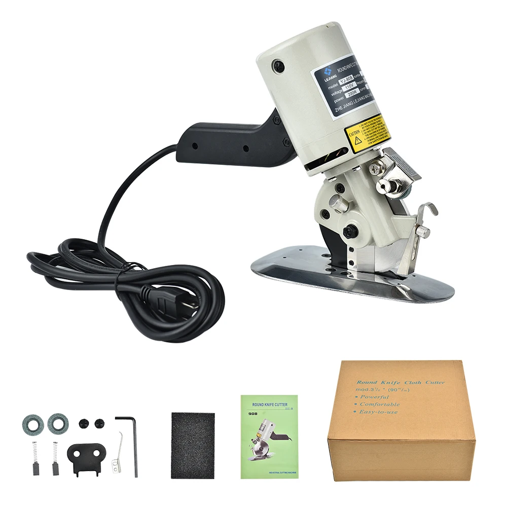 

Electric Clothing Cutting Machine Portable Cloth Scissors Round Knife Fabric Cutter Shears Circular Knife Blade Diameter 90mm