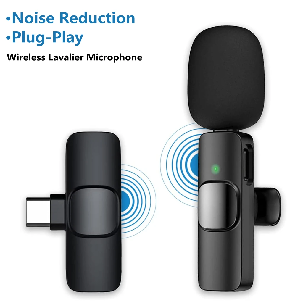 

Wireless Lavalier Microphone for iPhone Android Phone Mini Wireless Mic with YouTube Facebook Vlog TikTok
