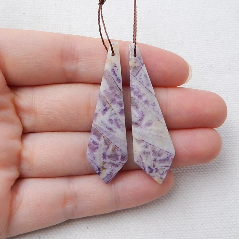 Распродажа 1 пара натуральный камень фиолетовый кружевной агат модный