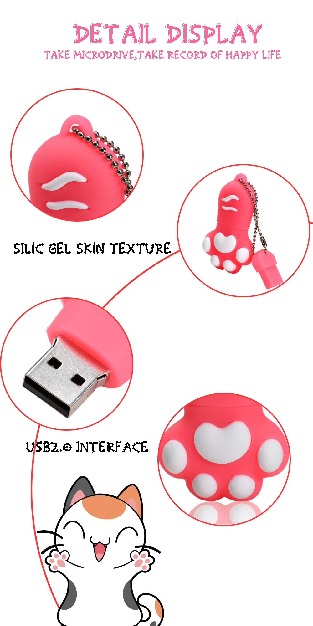 JASTER модная флеш-карта с когтями кота из мультфильма usb карта памяти 32 ГБ/16 ГБ/8 ГБ/4 ГБ usb 2,0 карта памяти модная память