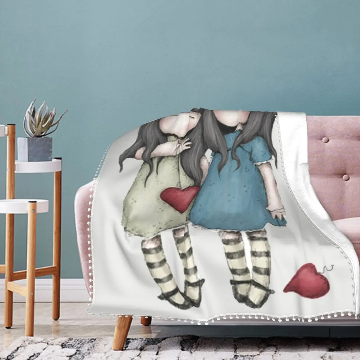 

Gorjuss Santoro Friends Blanket Female Cartoon Fleece Travel Blanket Soft Fashion Decorative Bedspread