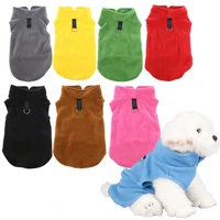 blank dog vest soft fleece clothes for small dogs solid candy color dog tshirt with dog harness leash d ring puppypug yorks coat