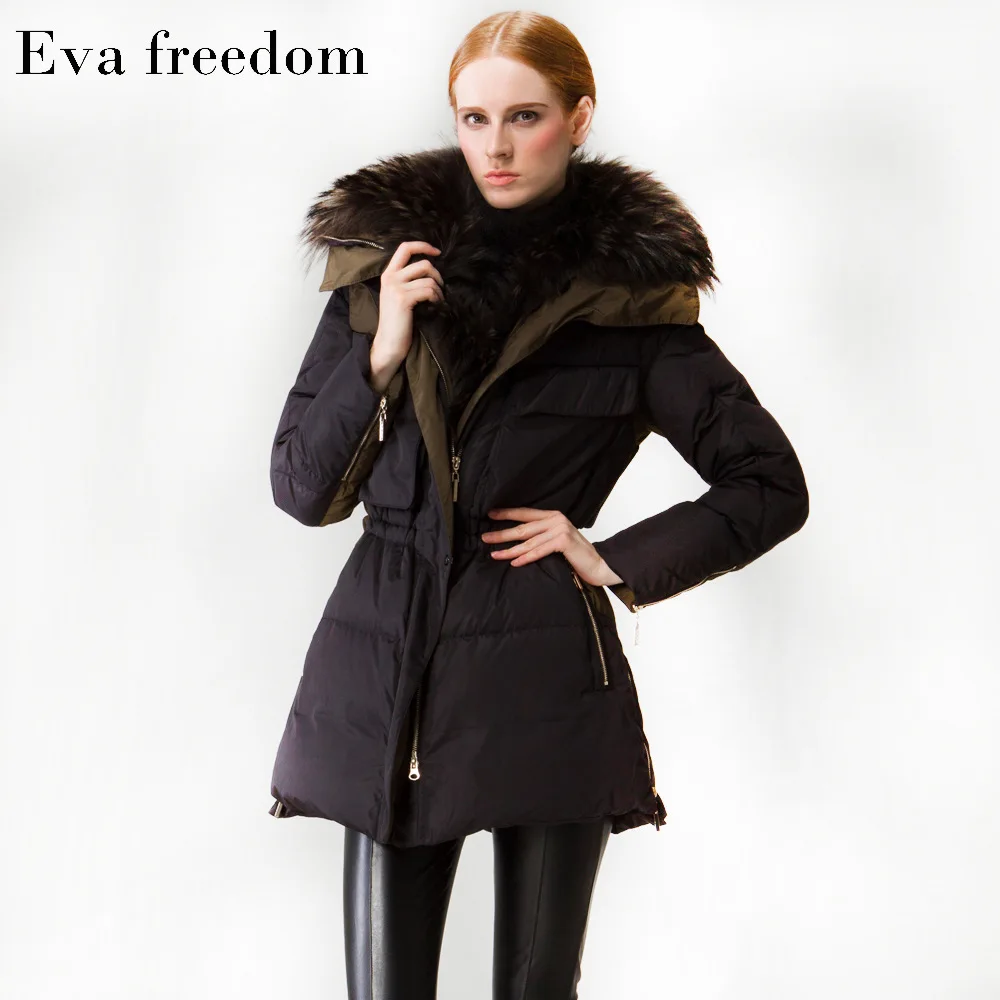 

Осенне-зимние пуховики-30 ℃ женское большое пальто из натурального меха качественная Роскошная тонкая утепленная верхняя одежда средней дл...