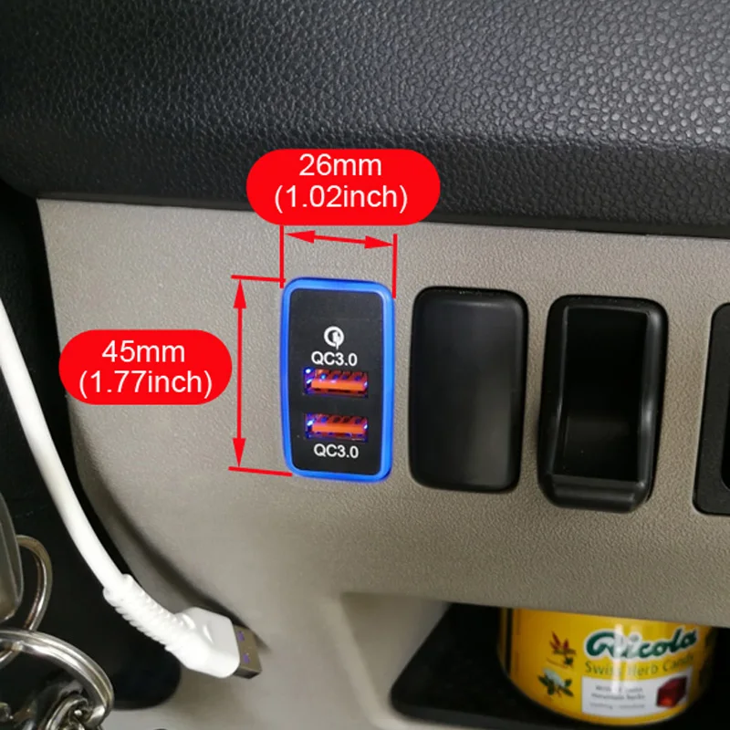 XCGaoon QC3.0 Быстрая зарядка 2 USB Автомобильное зарядное устройство двойной телефон PDA