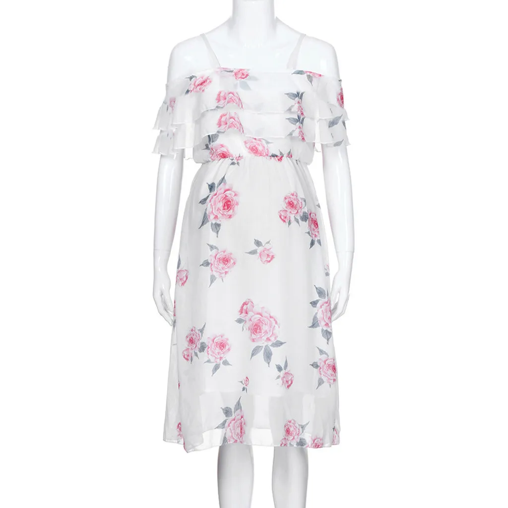 Платья Женское платье для беременных женское с открытыми плечами и цветочным