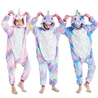 Детская зимняя теплая Фланелевая Пижама для мальчиков кигуруми с мультяшными животными пижамные костюмы для мальчиков единорог с капюшоном Косплей ночная рубашка