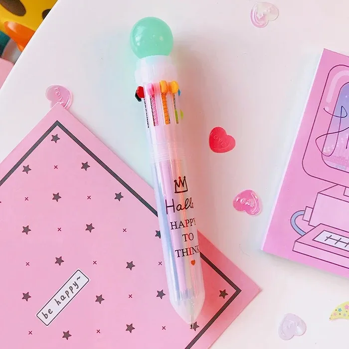 

6pcs/set Japanese Style Ball Pen Student Homework Multicolor Macaroon Candy-colored Ball Pen Cute Ball Pens Wholesale
