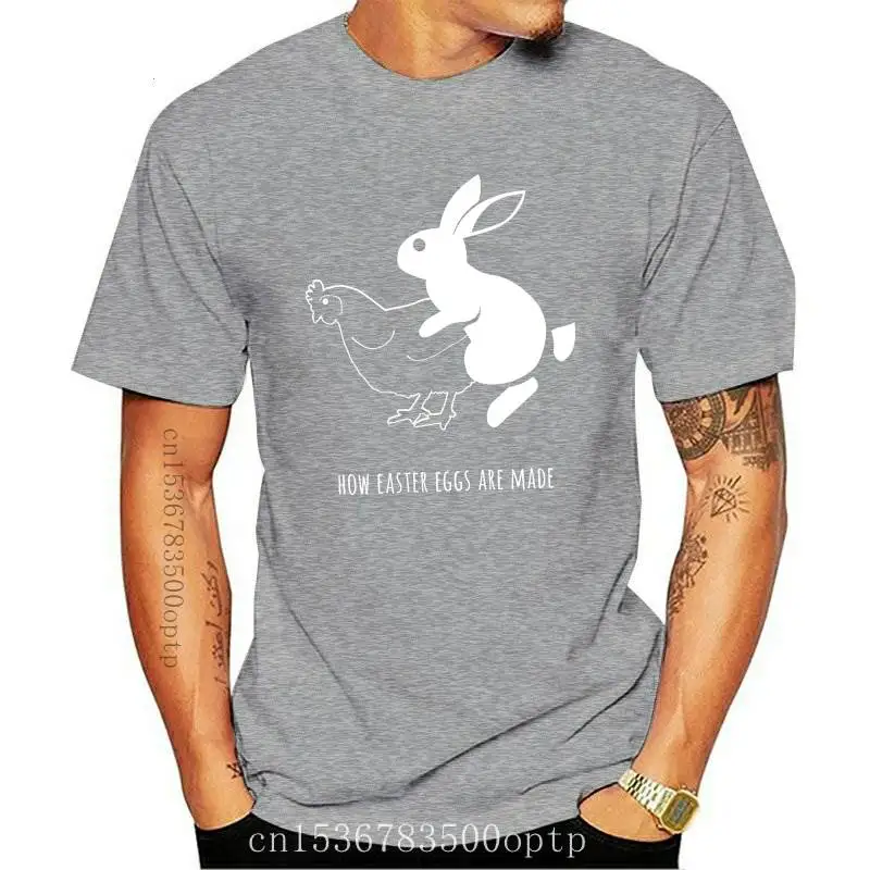 

New Mens How Easter Eggs are Made Tshirt Funny Bunny Chicken Tee for Guys