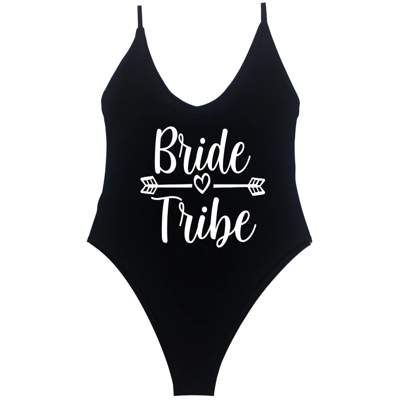Однокусочный купальник для девичника невесты с принтом BRIDE Tribe, встроенными чашками и плавками Maillot De Bain Beachwear Bride Swim on.