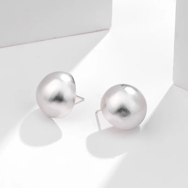 

S925 Sterling Silver Semi-circular Design Chandelier Stud Earrings Geometric For Women Luxury Female Fashion Simple Accessories