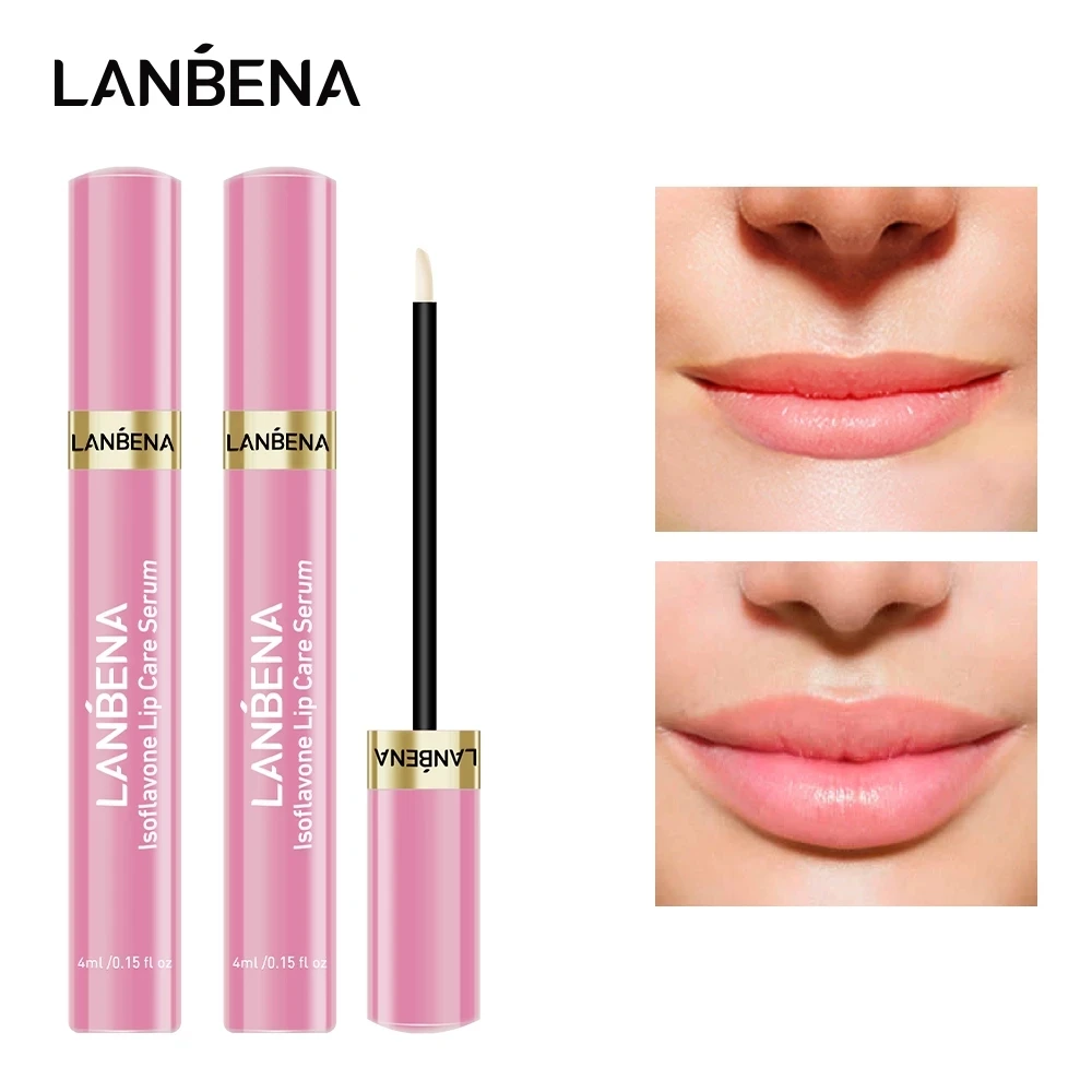 

LANBENA Lsoflavone Lip Plumper Serum Increase Lip Elasticity Reduce Fine Lines aging Repairing Moisturizing Lip Mask Care 2PCS